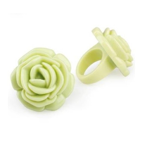 ANELLO CON ROSA VERDE D3.3X3.5